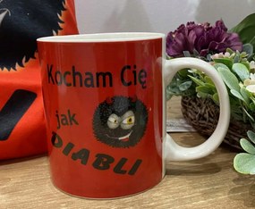 Valentin Napi Ajándék Bögre Szeretlek, mint az ördög neki