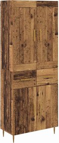 vidaXL Magasfiú fiókkal Öreg fa 69,5 x 34 x 180 cm Faanyag