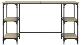 vidaXL sonoma tölgy színű fém és szerelt fa íróasztal 140 x 50 x 75 cm