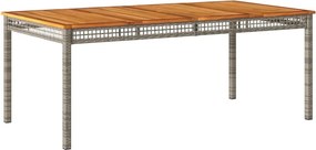 vidaXL szürke polyrattan és akácfa kerti asztal 180 x 90 x 75 cm