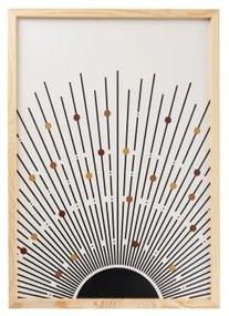 KÉSZLET 3x Kép képkeretben 50x70 cm bézs/barna