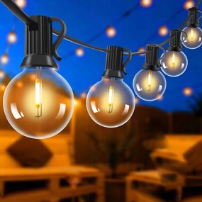LED-es kerti girland fényfüzér 15m 50+2db kerti lánc G40