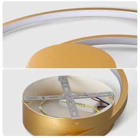 Brilagi - LED dimmelhető mennyezeti lámpa TWISTER LED/75W/230V, átm. 70 cm, arany, távirányítóval