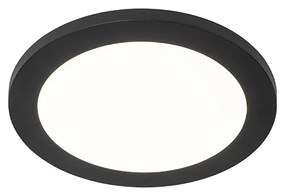 Mennyezeti lámpa fekete 22,5 cm kerek LED-del 3 fokozatú fényerőszabályzóval - Steve