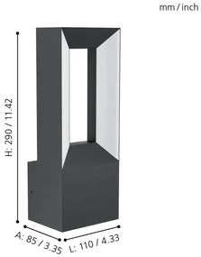 Eglo 98725 - LED Kültéri fali lámpa RIFORANO 2xLED/5W/230V IP44