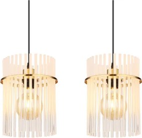 Globo 15698-4HM Függeszték fém matt arany színek, üvegrúd opál, átlátszó, kábel PVC fekete, HxSzxM: 1100x200x1400mm, 4x E27 60W 230V izzók nélkül