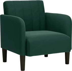 vidaXL sötétzöld bársony kanapészék karfás szék 54 cm