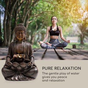 Blumfeldt Dharma, szoláris szökőkút, LED, 48 × 72 × 41 cm (SZ × M × M), polirezin