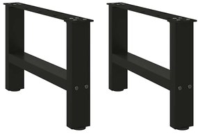2 db fekete acél dohányzóasztal láb 50 x (30-31) cm