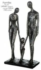 Szobor "Family" 38 cm antikolt ezüst