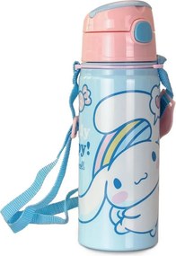 Hello Kitty Cinnamoroll alumínium szívószálas kulacs akasztóval 600 ml