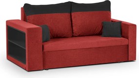 PAVEL Kétszemélyes kinyitható kanapé Piros/fekete