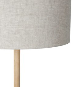 Rusztikus állólámpa fa, világosbarna árnyékolóval - Mels