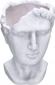 Virágtartó fedél Férfi arc fehér fekete szobor