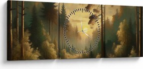 Kép - Napfény az erdőben (órával) (90x30 cm)