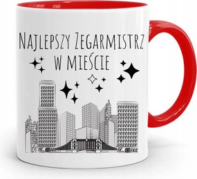 Piros Óramester Bögre A Legjobb A Városban fényképes nyomtatással