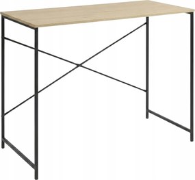 Íróasztal Bézs 100x60 CM Fém Lábak Loft Modern Irodai Home Office
