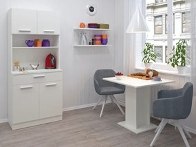 Négyajtós szekrény, fehér, DOMIS NEW