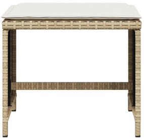 4 db bézs polyrattan kerti szék párnával 41 x 41 x 36 cm