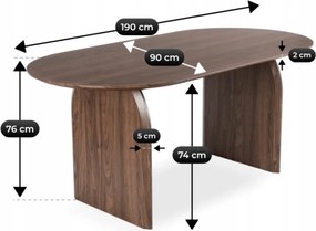 Stół TINO Owalny 190 cm Orzech