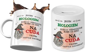 Biológusnak Bögre Ajándék persely szett fényképes nyomtatással