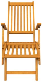 Tömör akácfa kültéri nyugágyak lábtartókkal és asztallal