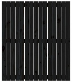 fekete tömör fenyőfa fali fejtámla 95,5x3x110 cm