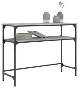 szürke sonoma színű szerelt fa konzolasztal 100x35,5x75 cm
