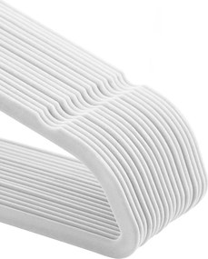 CHIC bársony csúszásmentes vállfa szett, 50 db, fehér SongmicsHome
