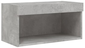 betonszürke TV-szekrény LED-világítással 60 x 30 x 30 cm