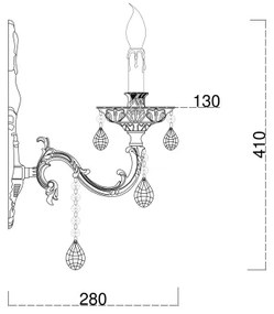 Brilagi - Fali lámpa CLASSIC 1xE14/60W/230V réz