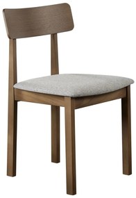 SM96 design szék, világosszürke szövet, lakkozott dió láb