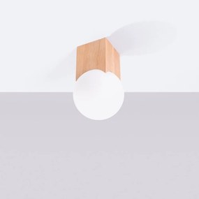 Natúr színű mennyezeti lámpa üveg búrával 12x12 cm Rayer – Sollux