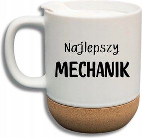 Fehér Bögre Fedéllel És Parafa Aljjal Ajándék Legjobb Szerelő