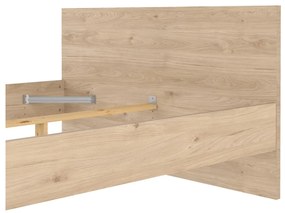 Natúr színű franciaágy ágyrács nélkül 140x200 cm tölgyfa dekorral Naia – Tvilum