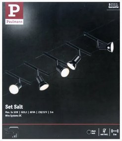 Paulmann 94446 - 5x GU5,3/10W SALT spotlámpa, 230V, fekete