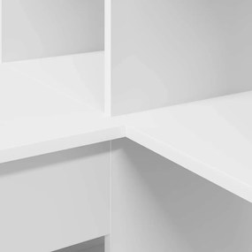 Sarokíróasztal polcokkal Fehér 101,5 x 149,5 x 149,5 cm Faanyag