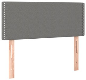 sötétszürke szövet rugós és LED-es ágy matraccal 120x190 cm