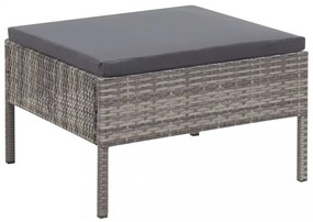 vidaXL 3-részes szürke polyrattan kerti ülőgarnitúra párnákkal