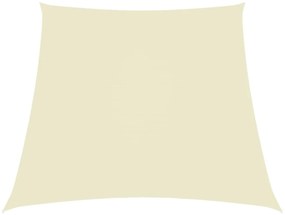 krémszínű trapéz alakú oxford-szövet napvitorla 3/5 x 4 m