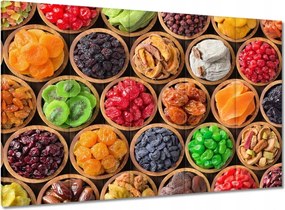 Vászonkép 100x70 Aszalt gyümölcsök tálakban