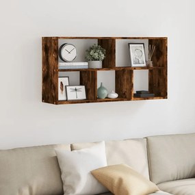 füstös tölgy színű szerelt fa fali polc 100 x 25 x 50 cm