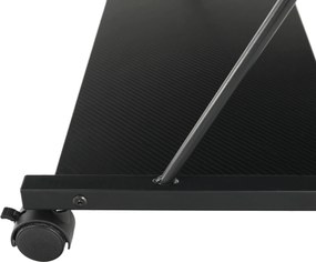 Mozgatható számítógépasztal/Gamer asztal kerekekkel, fekete, TARAK
