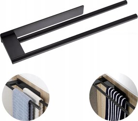 Törölközőtartó Fali Fekete Létra Alumínium Rúd Loft 39 CM