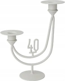 Üveg gyertyatartó hold alakú 40. évfordulóra, matt