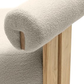 Bézs design fotel HANNA, tölgy