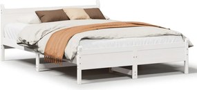 vidaXL fehér tömör fenyőfa ágy matrac nélkül 120 x 200 cm