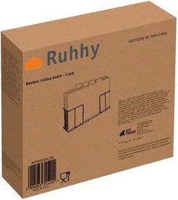 Bambusz vágódeszkák Ruhhy állvánnyal - 4 db