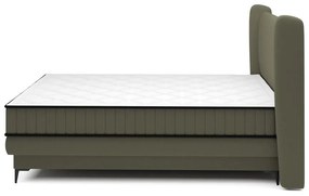Kontinentális franciaágy 140 cm Dalmo 140 (ágyráccsal) (tárolóhellyel) (zöld + fekete). 1099665