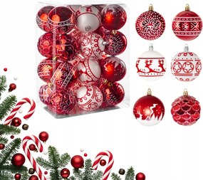 Törhetetlen karácsonyfadísz 24 db-os 7cm Karácsonyi Bomba Szett